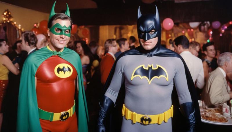 Utklädd till Batmans medhjälpare Robin.